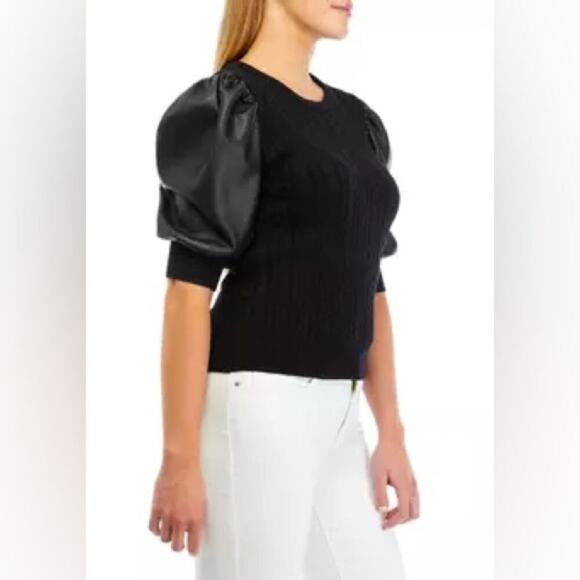 Philosophy Women's Puff Sleeve Cable Knit Sweater Size Medium - Picture 2 of 8